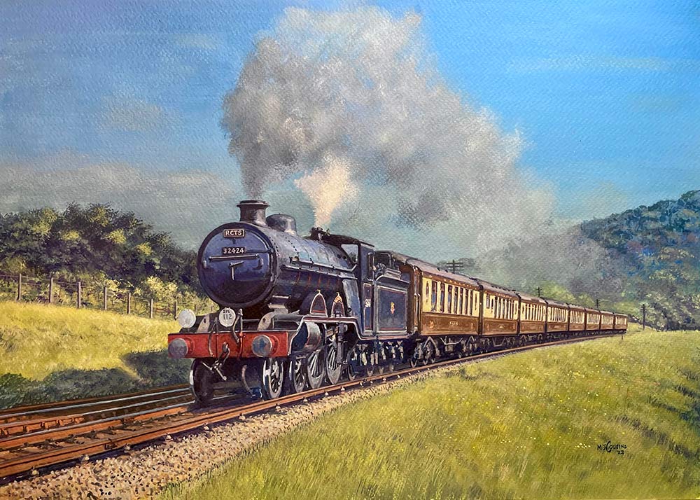 Painting of London Brighton South Coast Railway Atlantic