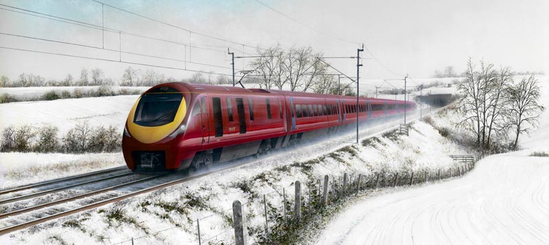 Pendolino in maroon livery