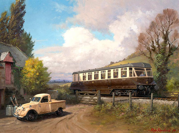 Railway painting by artist Rob Rowland GRA