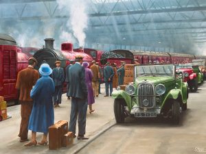 Train arriving at Edinburgh Princes Street Station in 1937