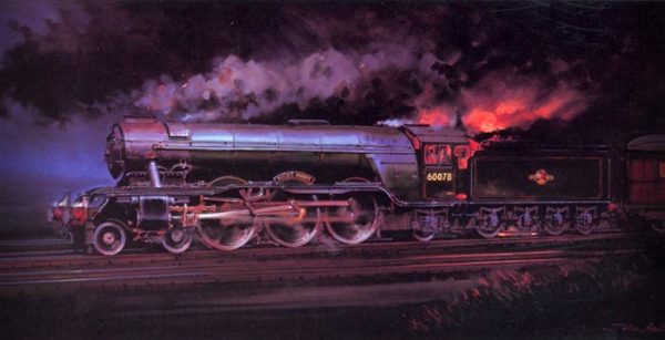 Hawk Express Train Railway Print | Gresley A3 Night Hawk | Express Train 1955