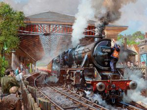 Stanier Black 5 at Pickering station NYMR.