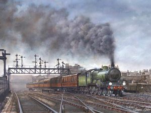 LNER B12 locomotive is seen with a train to Cambridge at Bethnal Green, London 1932