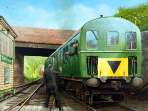 3 coach diesel train at Tunbridge Wells West station Spa Valley Railway