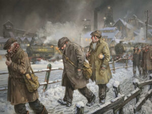 Coal miners in winter
