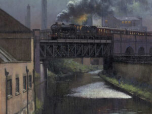 LNER B1 4-6-0 crosses the canal in Nottingham